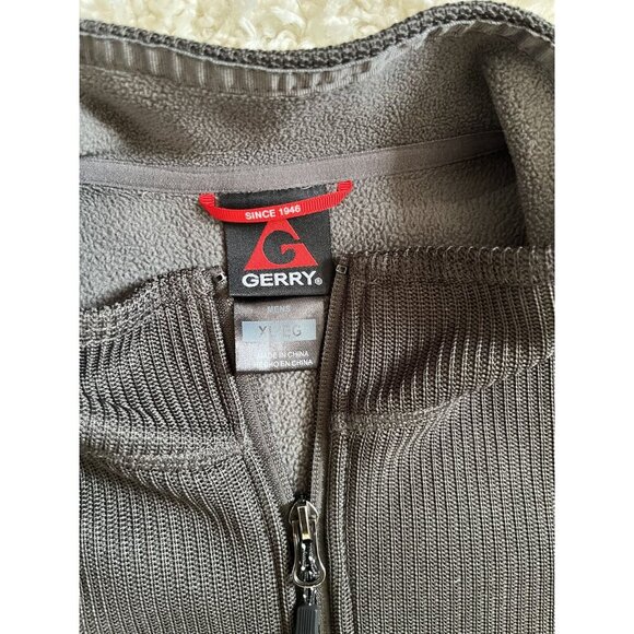 Gerry Mens XL Ribbed Knit Zip Front Jacket Charcoal Gray - Picture 3 of 6